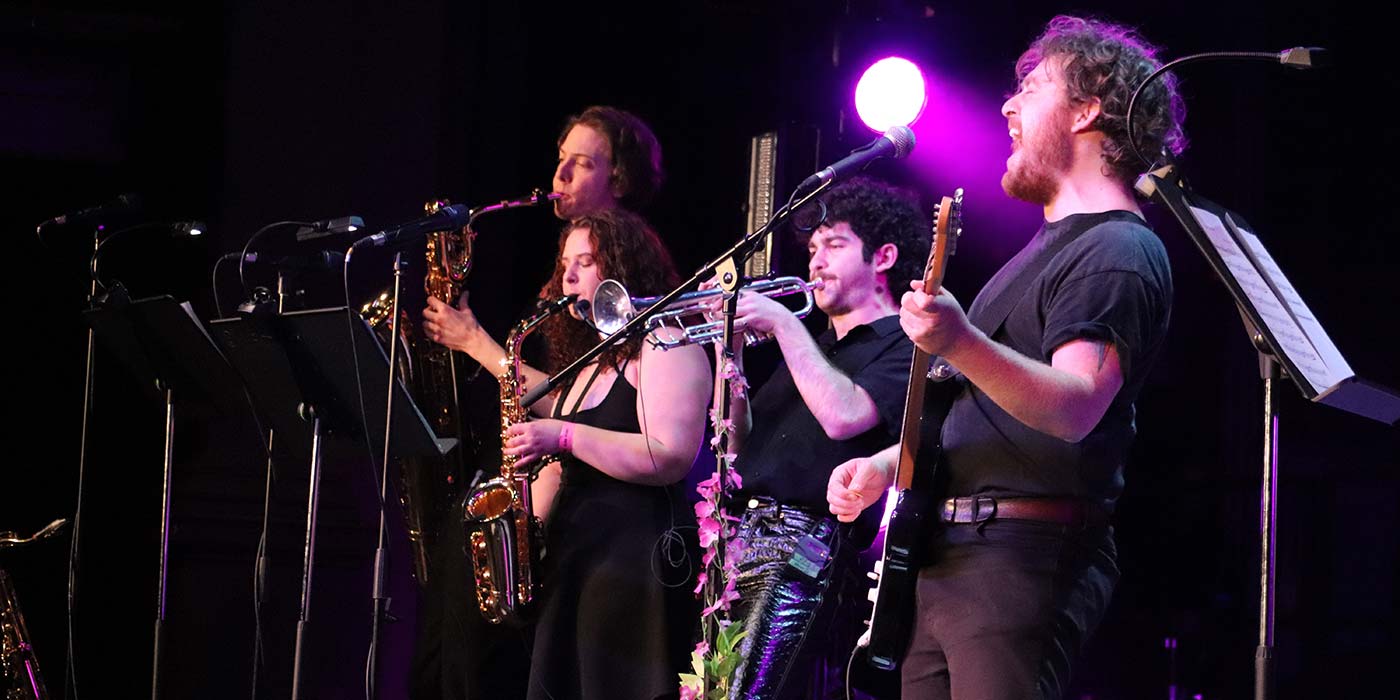 The 2ube Xtra - Our annual full-scale 10 day music festival. These showcase performances in the Paul McCartney Auditorium are a collaboration with sound, filmmaking, lighting, design and management students. Performances are also broadcast online. 